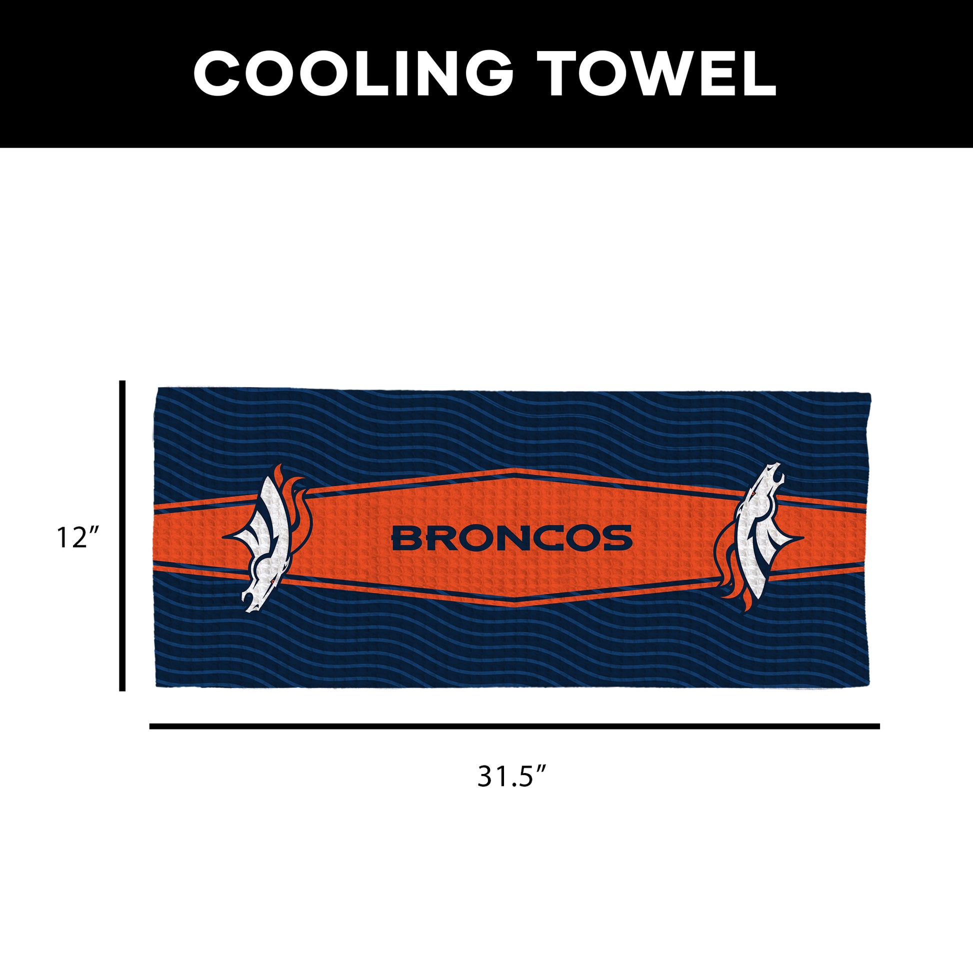Denver Broncos Sweat Absorbing Towel Dimensions