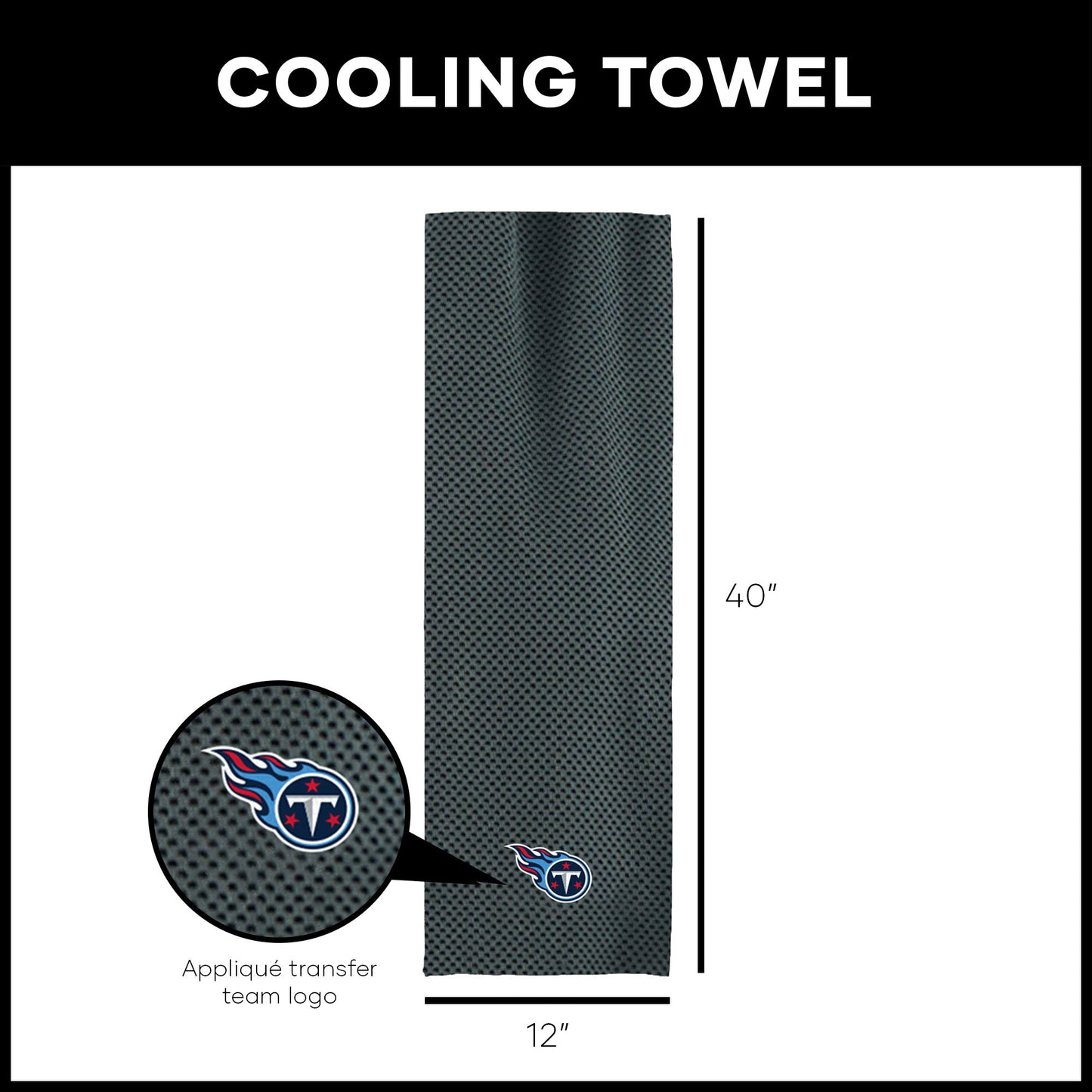 Tennessee Titans Cooling Workout Towel Dimensions