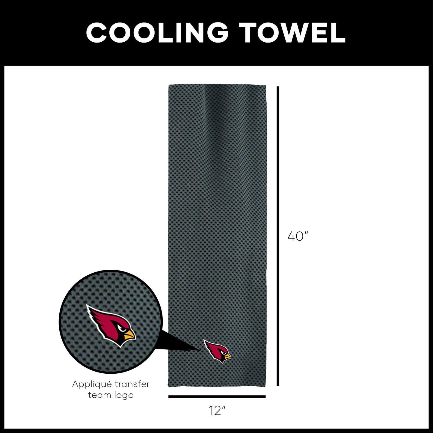 Arizona Cardinals Cooling Workout Towel Dimensions