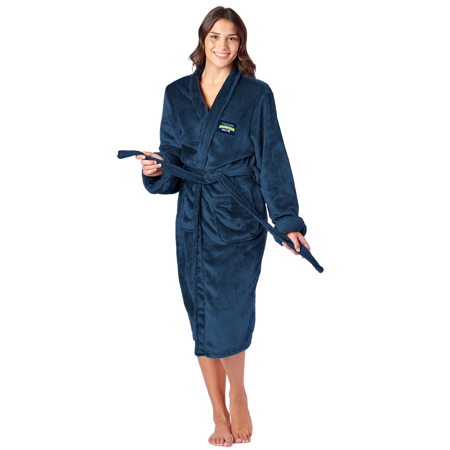 Seattle Seahawks Multiple Super Bowl Champions silk touch bathrobe