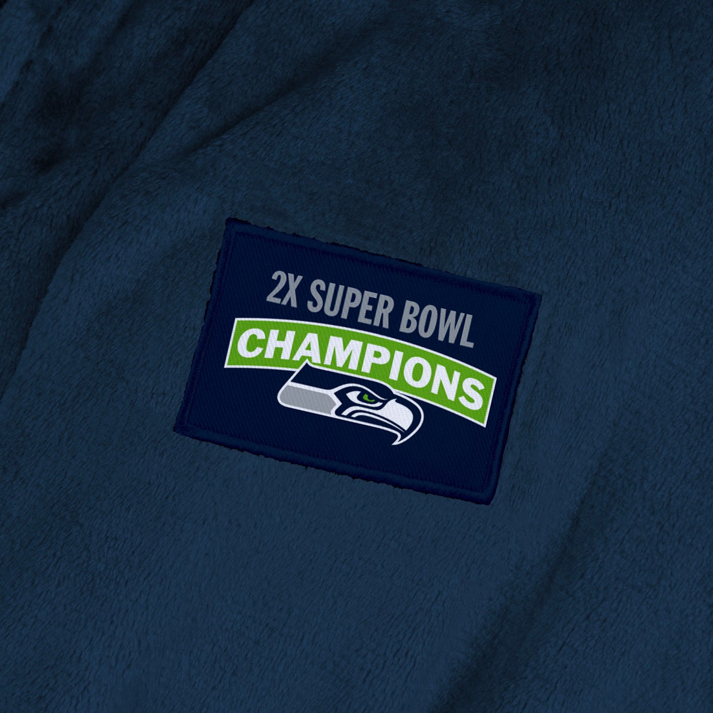 Seattle Seahawks Multiple Super Bowl Champions silk touch bathrobe logo patch