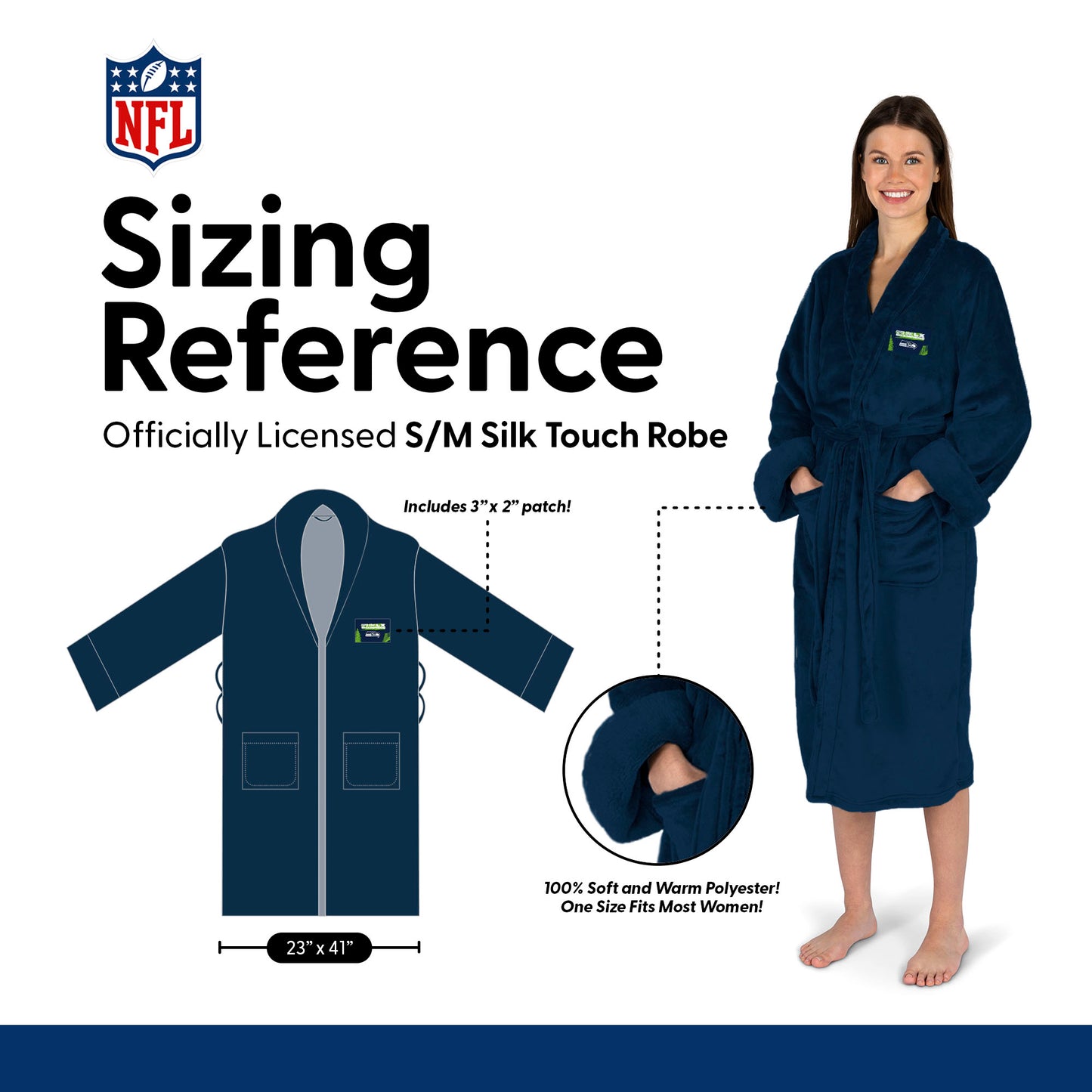 Seattle Seahawks Super Bowl Champions silk touch women's bathrobe