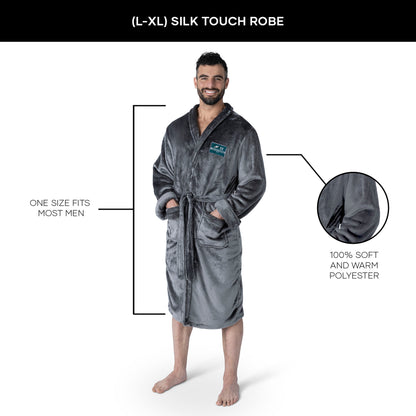Philadelphia Eagles Multiple Super Bowl Champions silk touch mens charcoal bathrobe