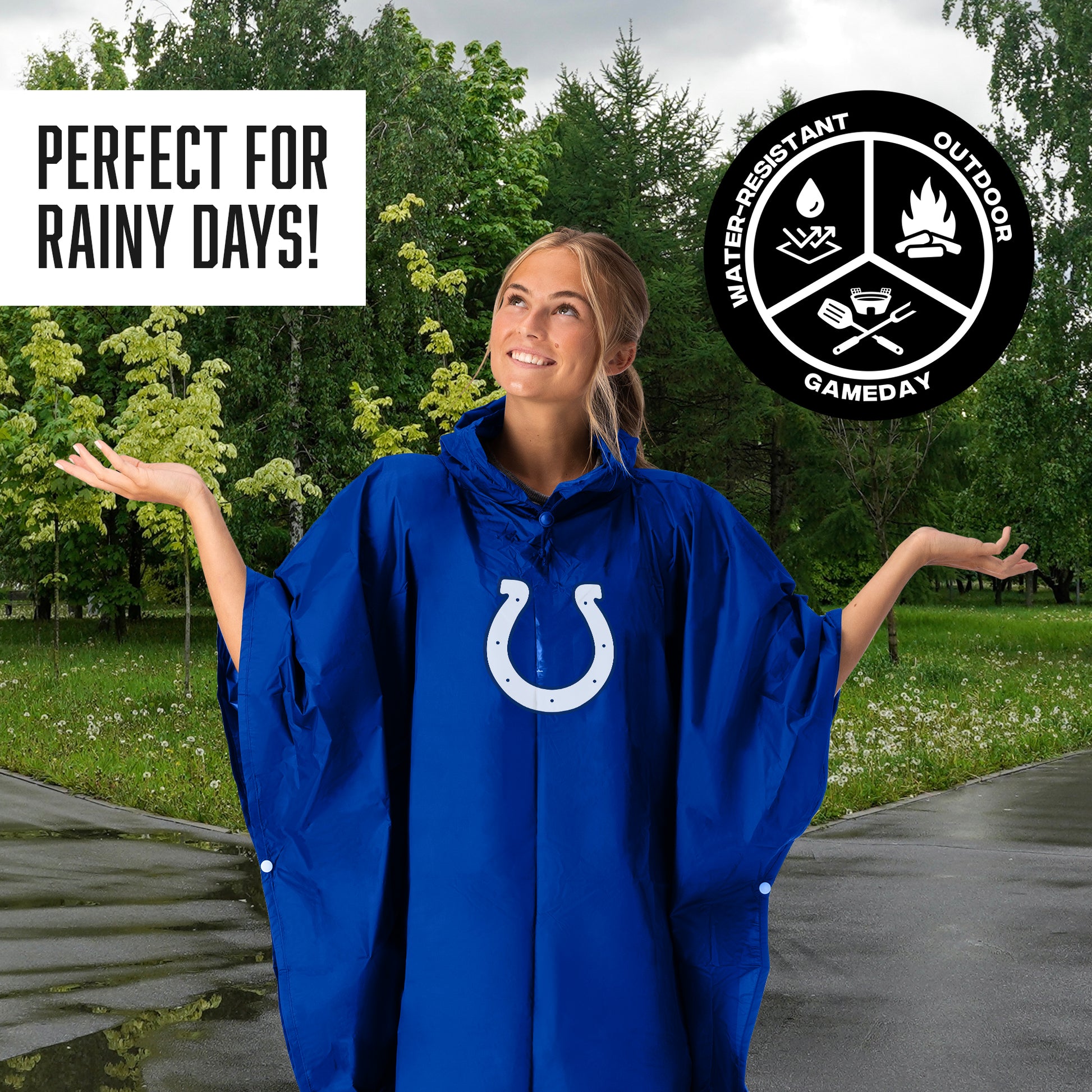Indianapolis Colts hooded rain poncho