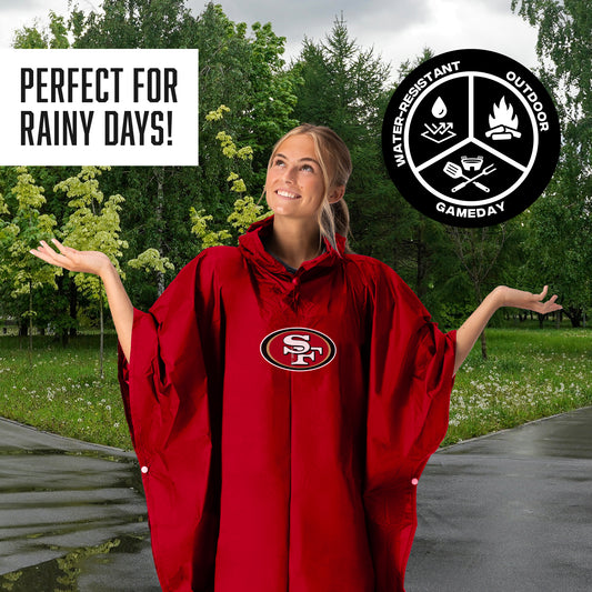 San Francisco 49ers hooded rain poncho