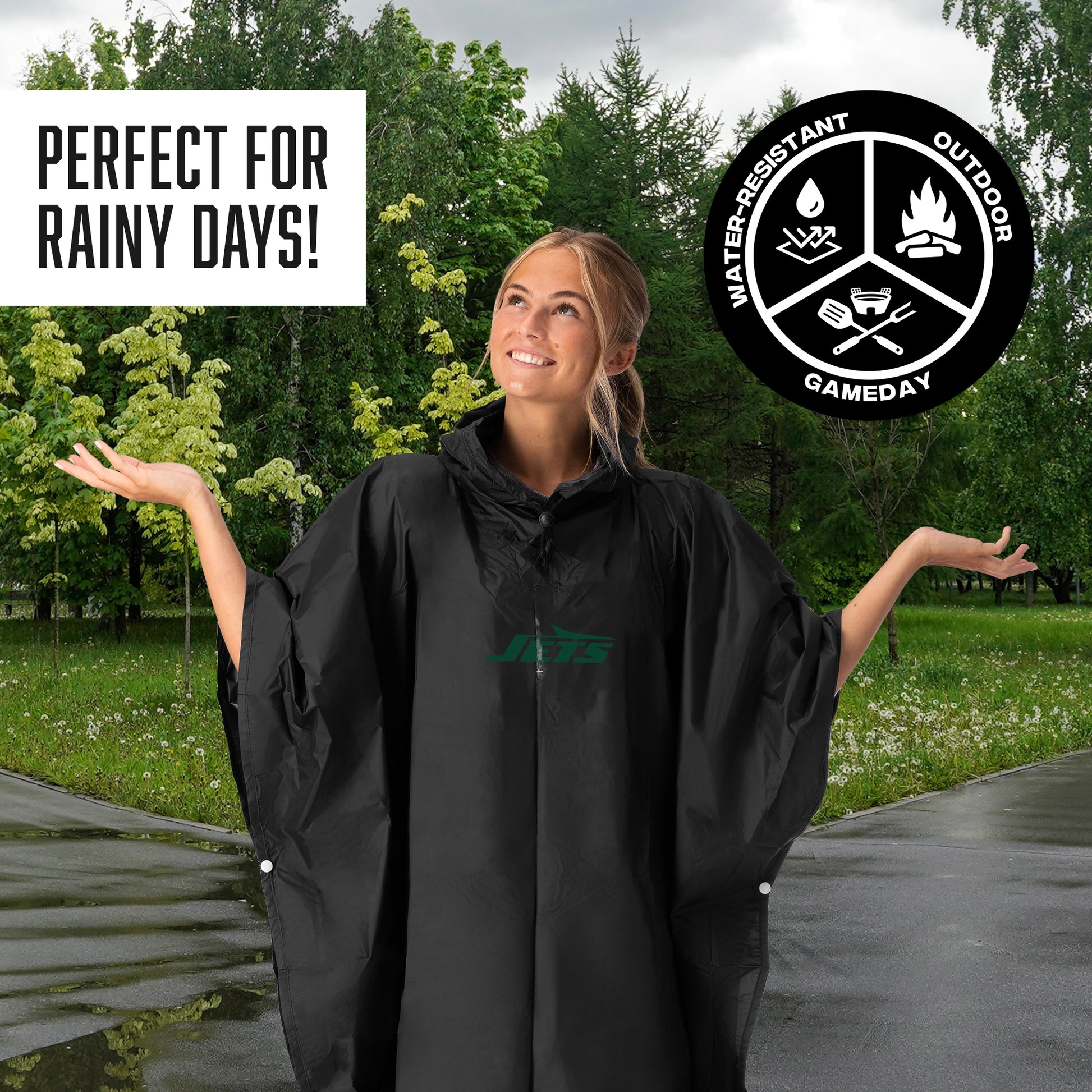 New York Jets hooded rain poncho