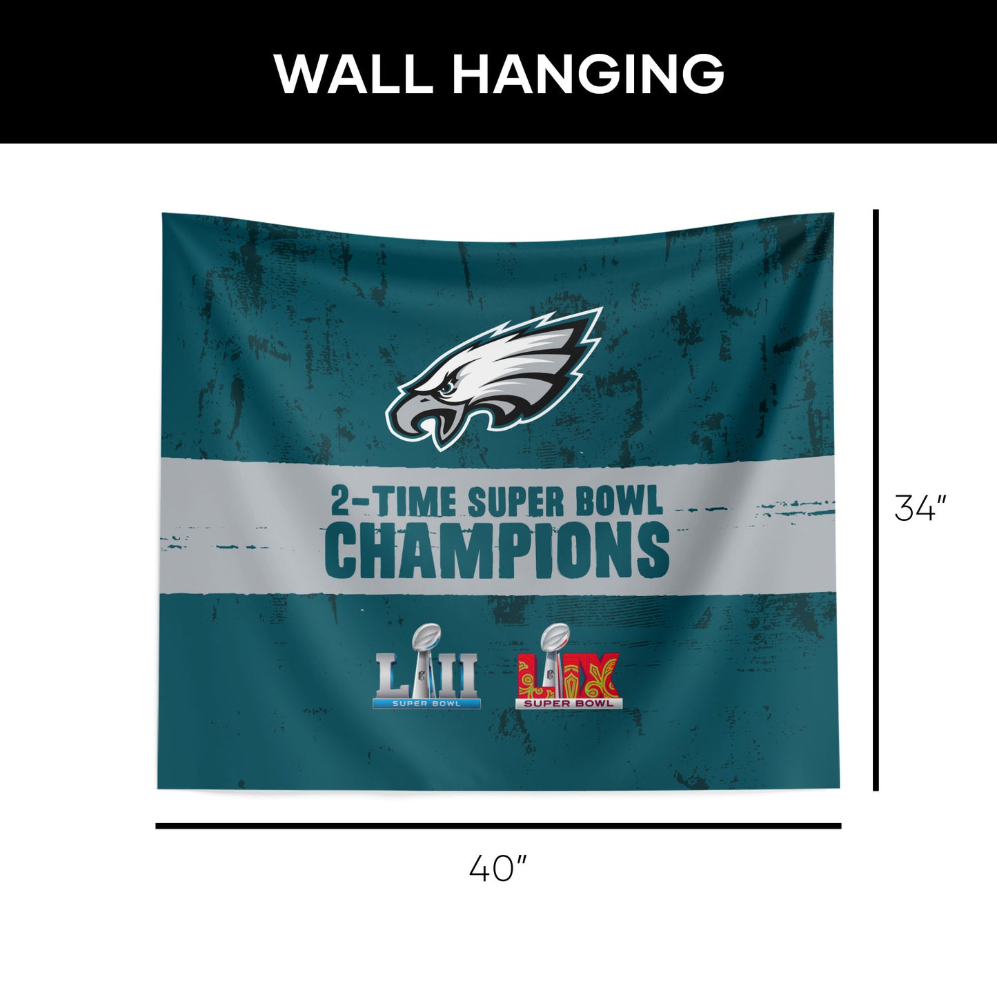 Philadelphia Eagles Multi Super Bowl Champs Wall Hanging Dimensions