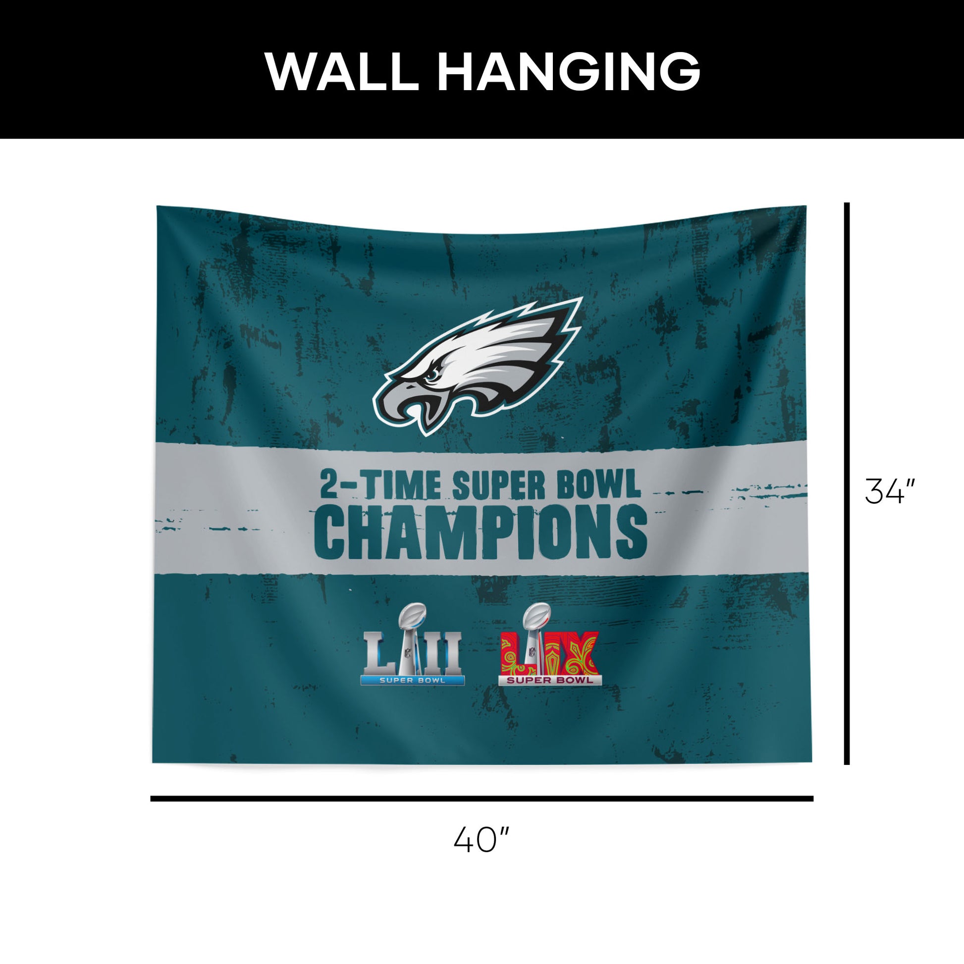 Philadelphia Eagles Multi Super Bowl Champs Wall Hanging Dimensions