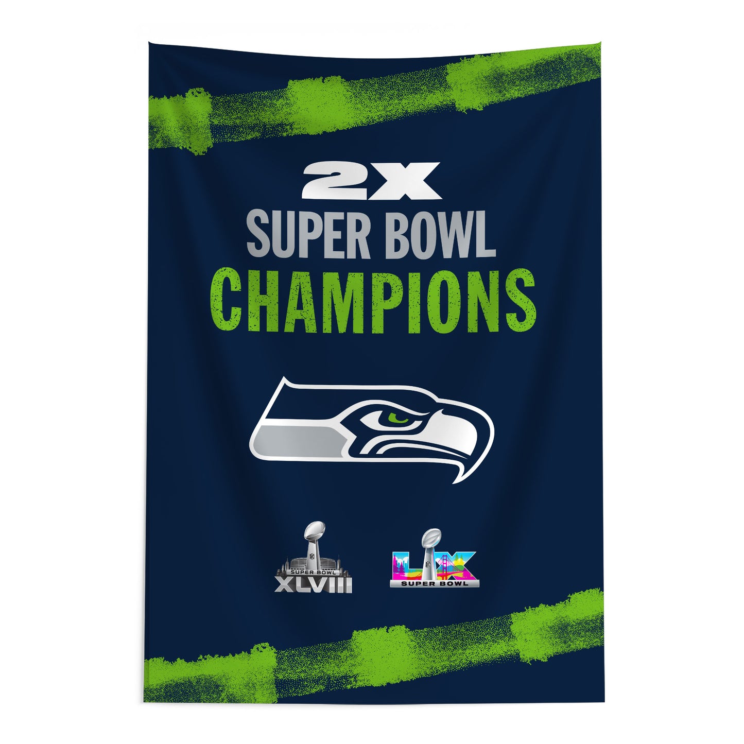 Seattle Seahawks 2 time Super Bowl Champs Tapestry