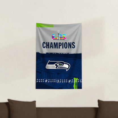 Seattle Seahawks Super Bowl 60 Champs Wall Tapestry