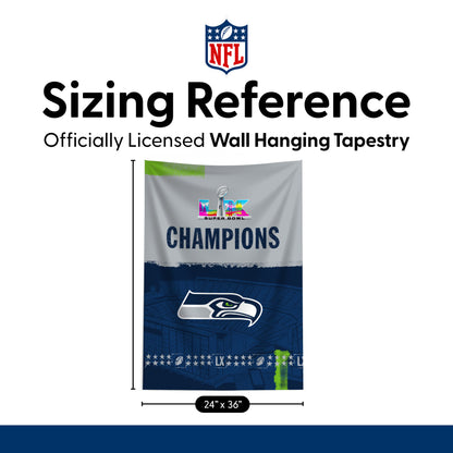 Seattle Seahawks Super Bowl 60 Champs Tapestry Dimensions