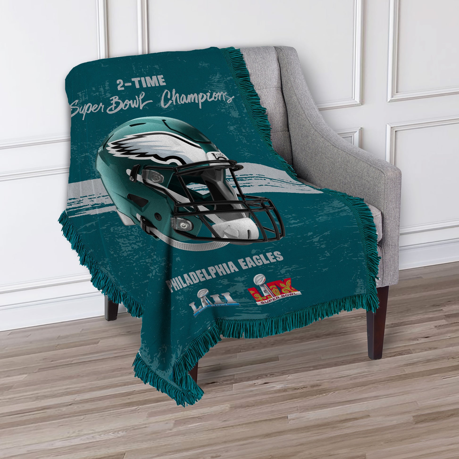 Philadelphia Eagles Multi Super Bowl Champs Woven Tapestry Lifestyle
