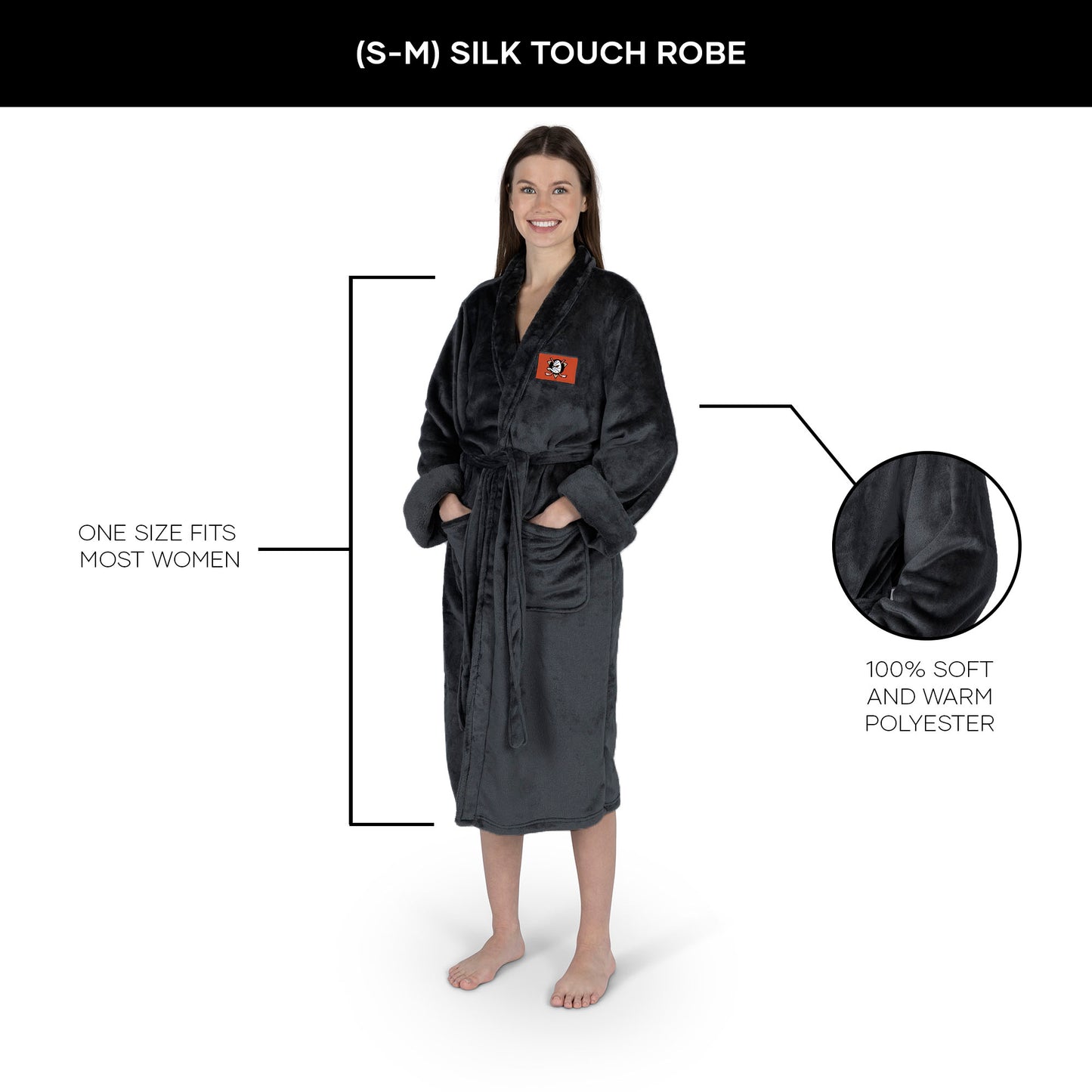 Anaheim Ducks Womens SHERPA bathrobe dimensions