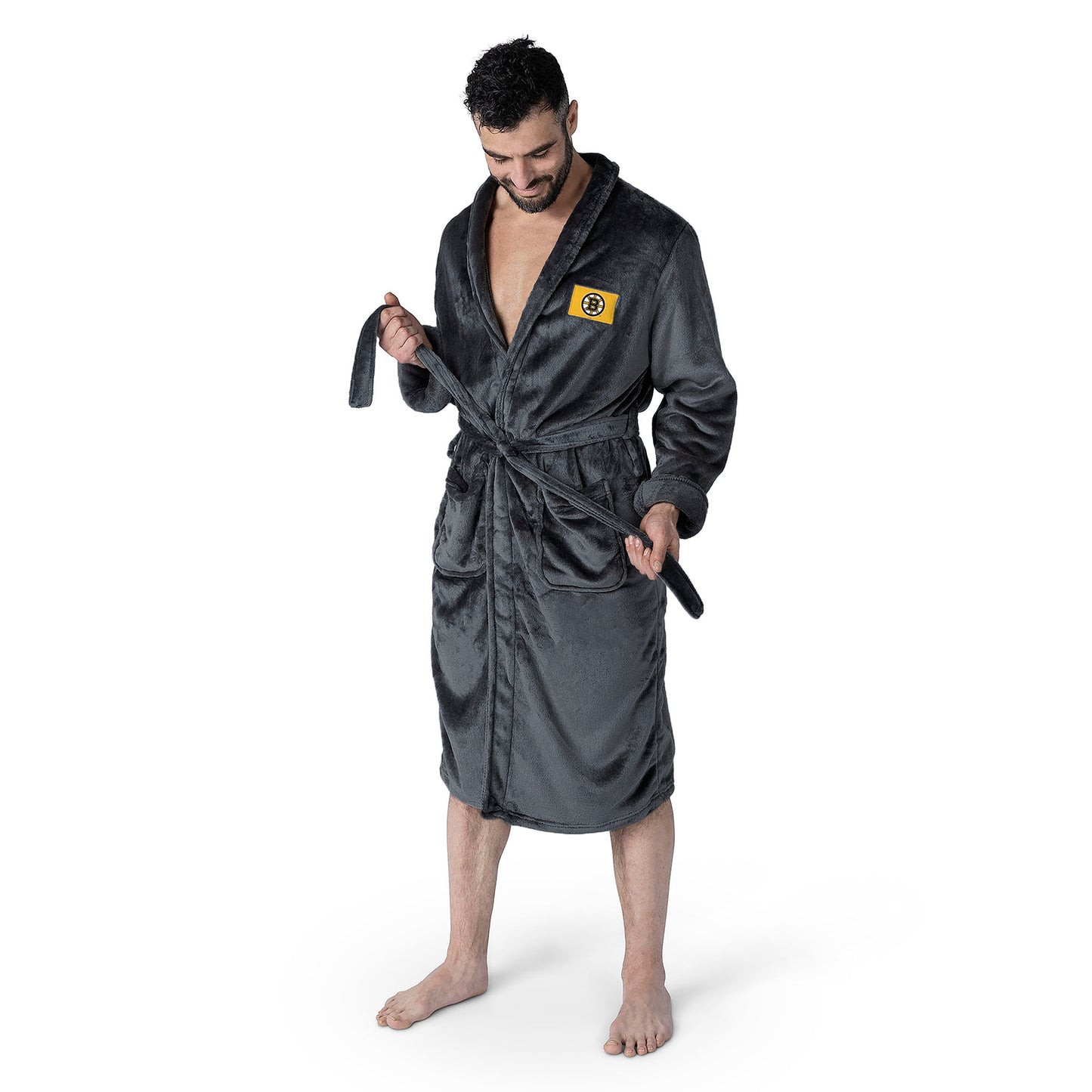 Boston Bruins silk touch team color bathrobe
