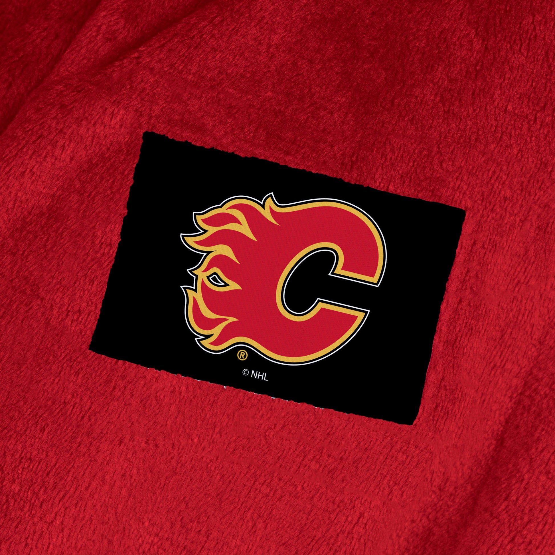 Calgary Flames team color bathrobe patch