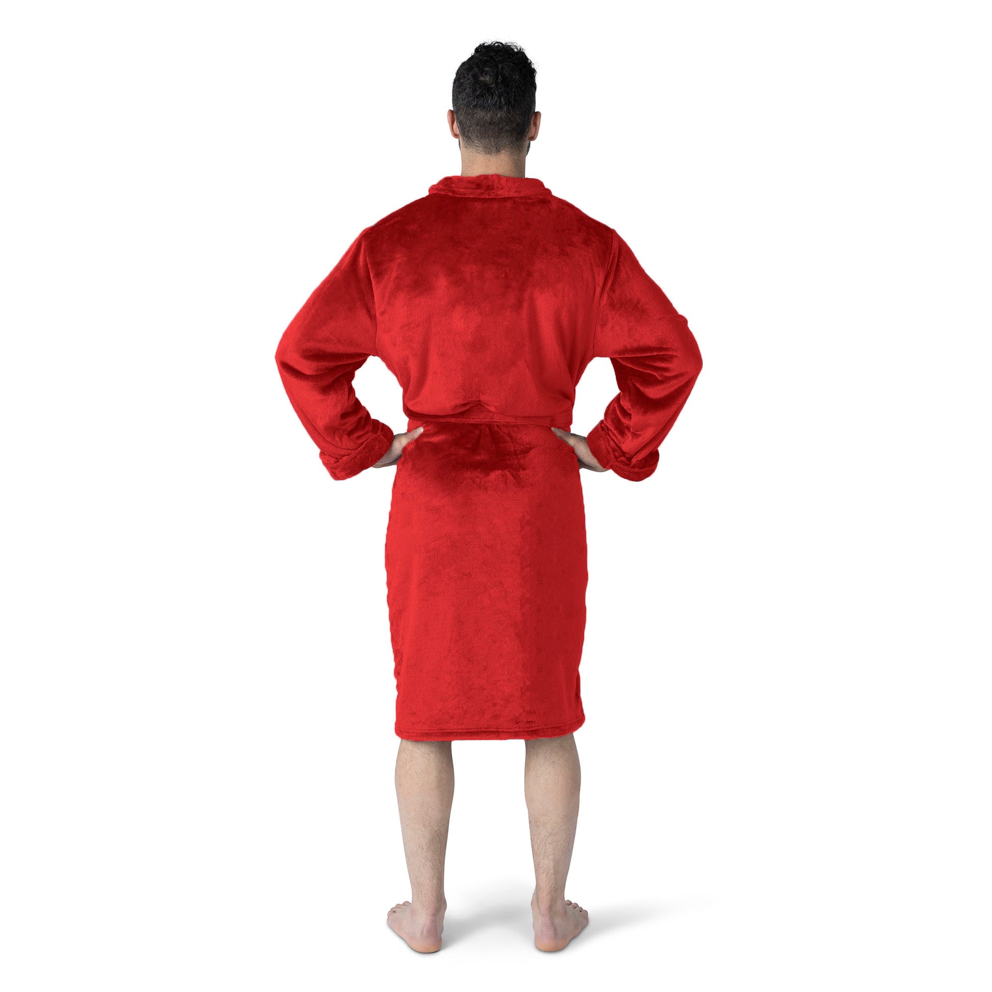 Detroit Red Wings silk touch team color bathrobe Back