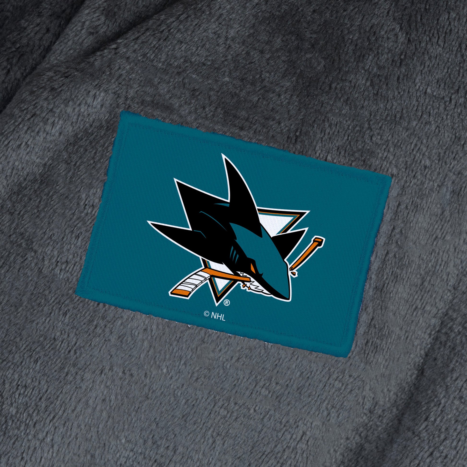 San Jose Sharks team color bathrobe patch