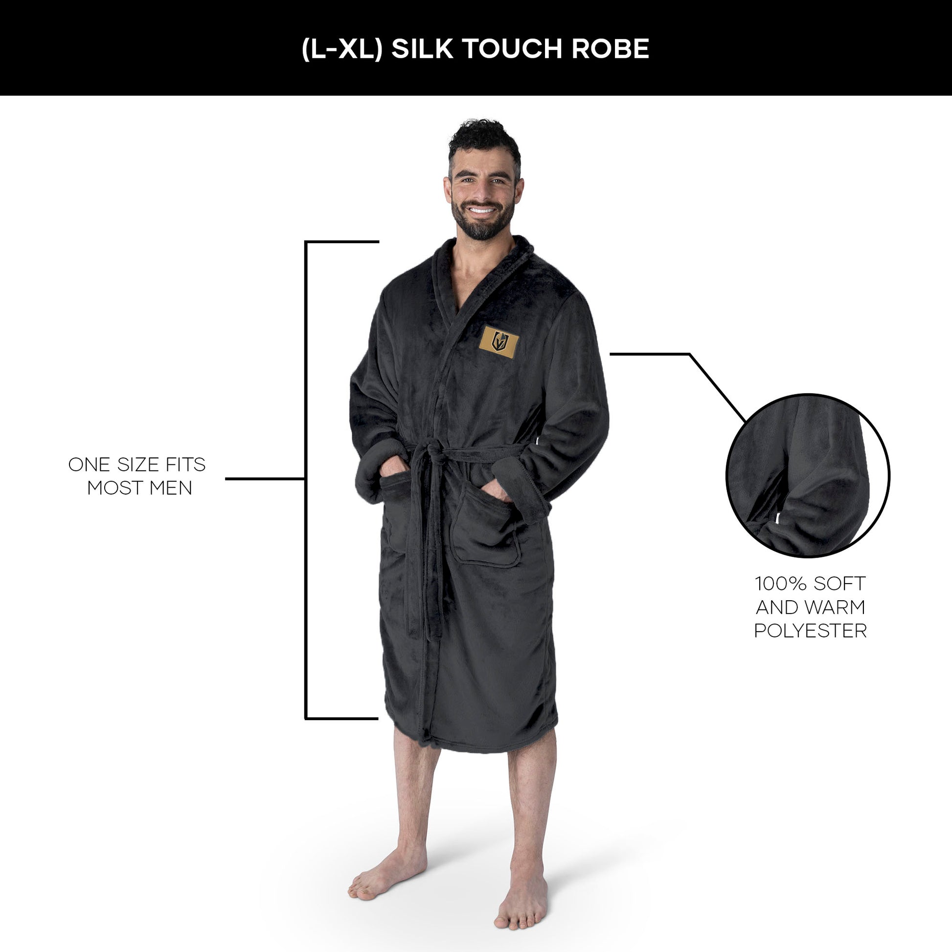 Vegas Golden Knights silk touch team color bathrobe dimensions
