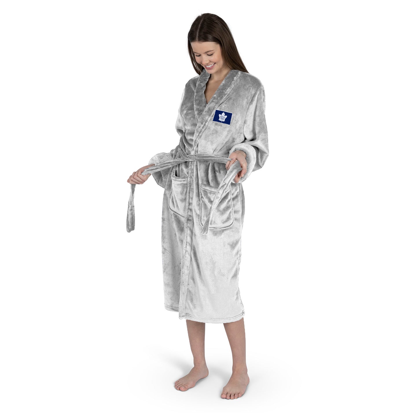 Toronto Maple Leafs WHITE Womens SHERPA bathrobe