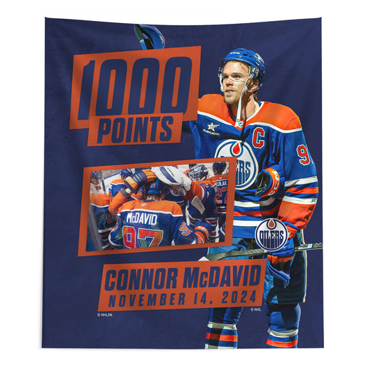 Edmonton Oilers Connor McDavid 1000 point wall hanging