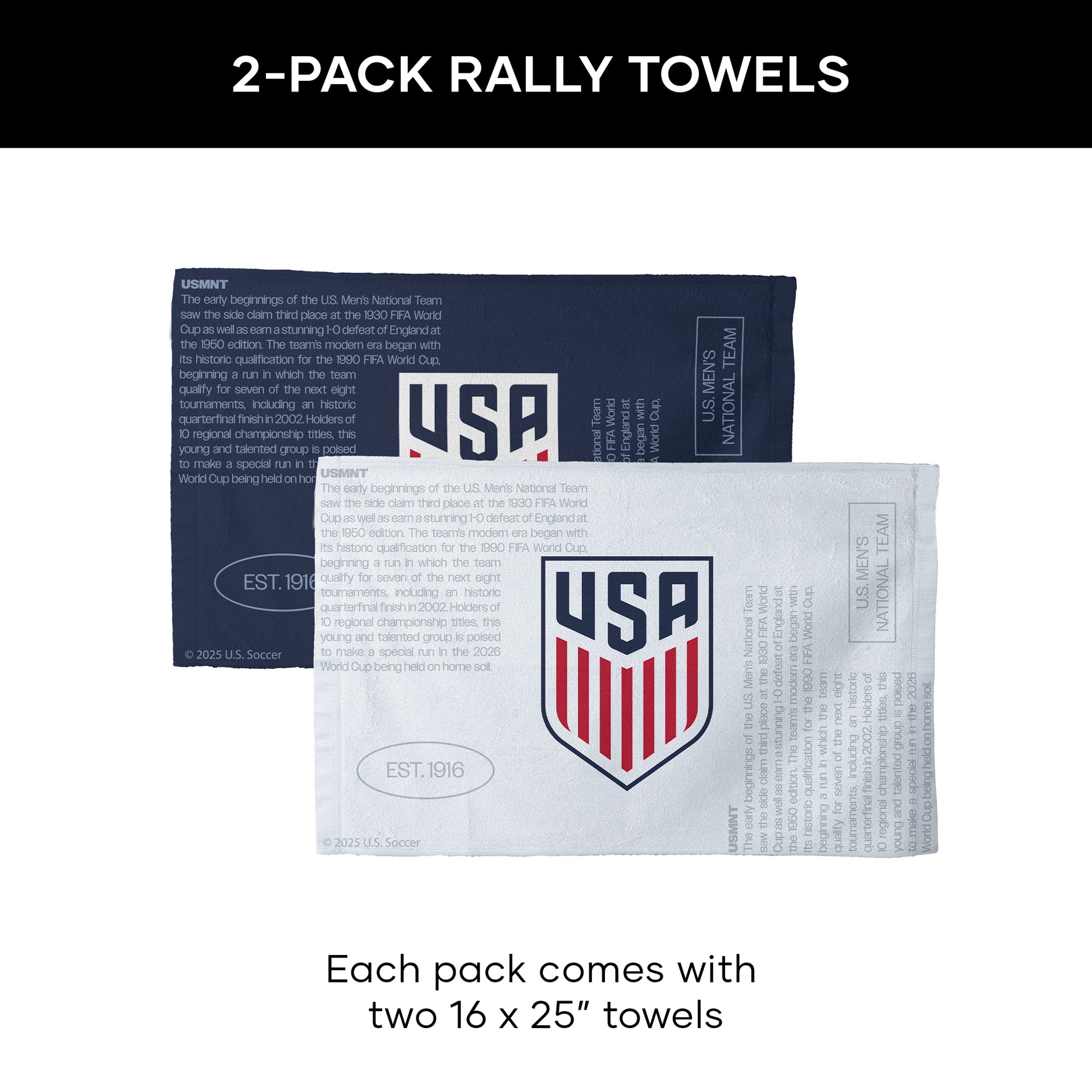 US Soccer team fan towel dimensions