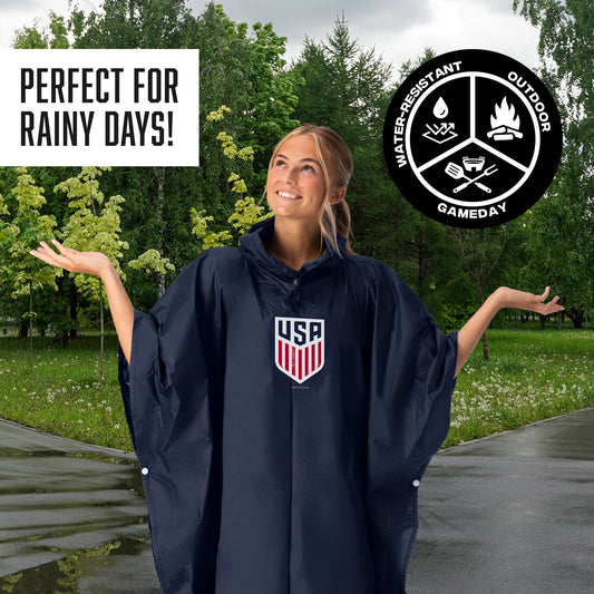 US Soccer hooded rain poncho