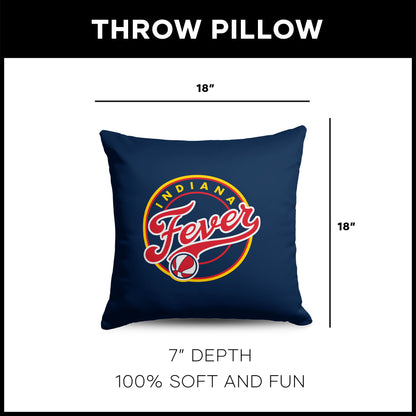 Indiana Fever WNBA Throw Pillow dimensions