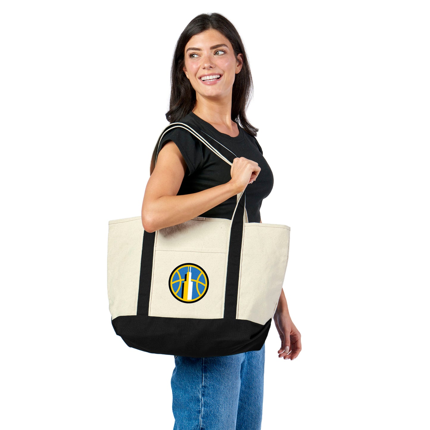 Chicago Sky Canvas Tote Lifestyle