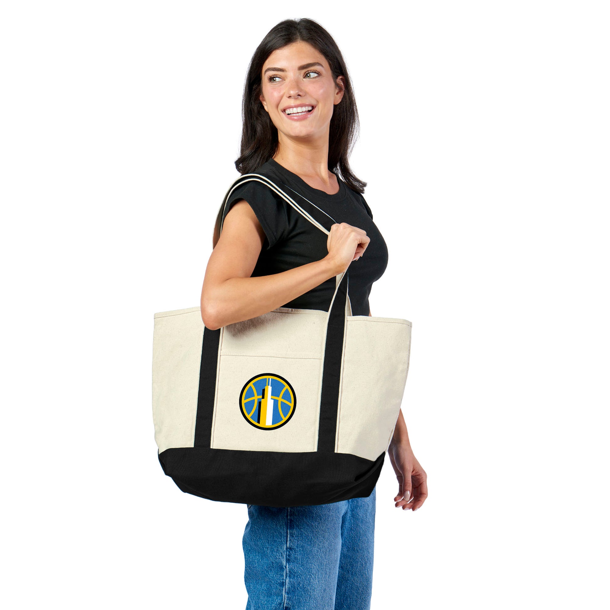 Chicago Sky Canvas Tote Lifestyle