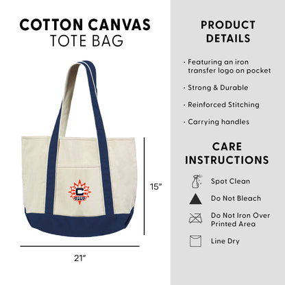Connecticut Sun Logo Canvas Tote Dimensions