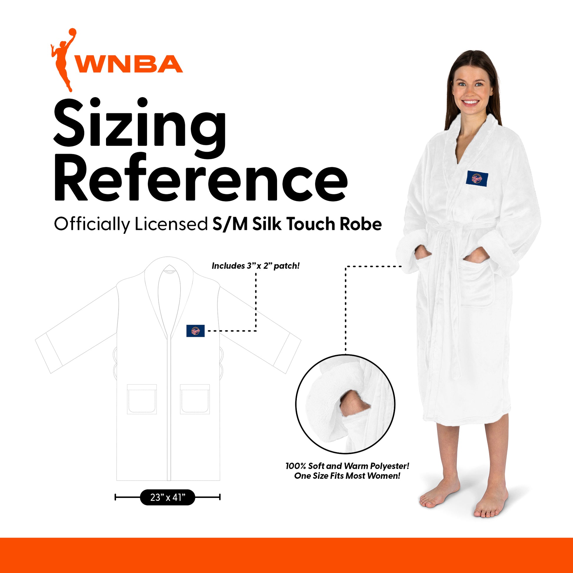 Indiana Fever silk touch WHITE women bathrobe