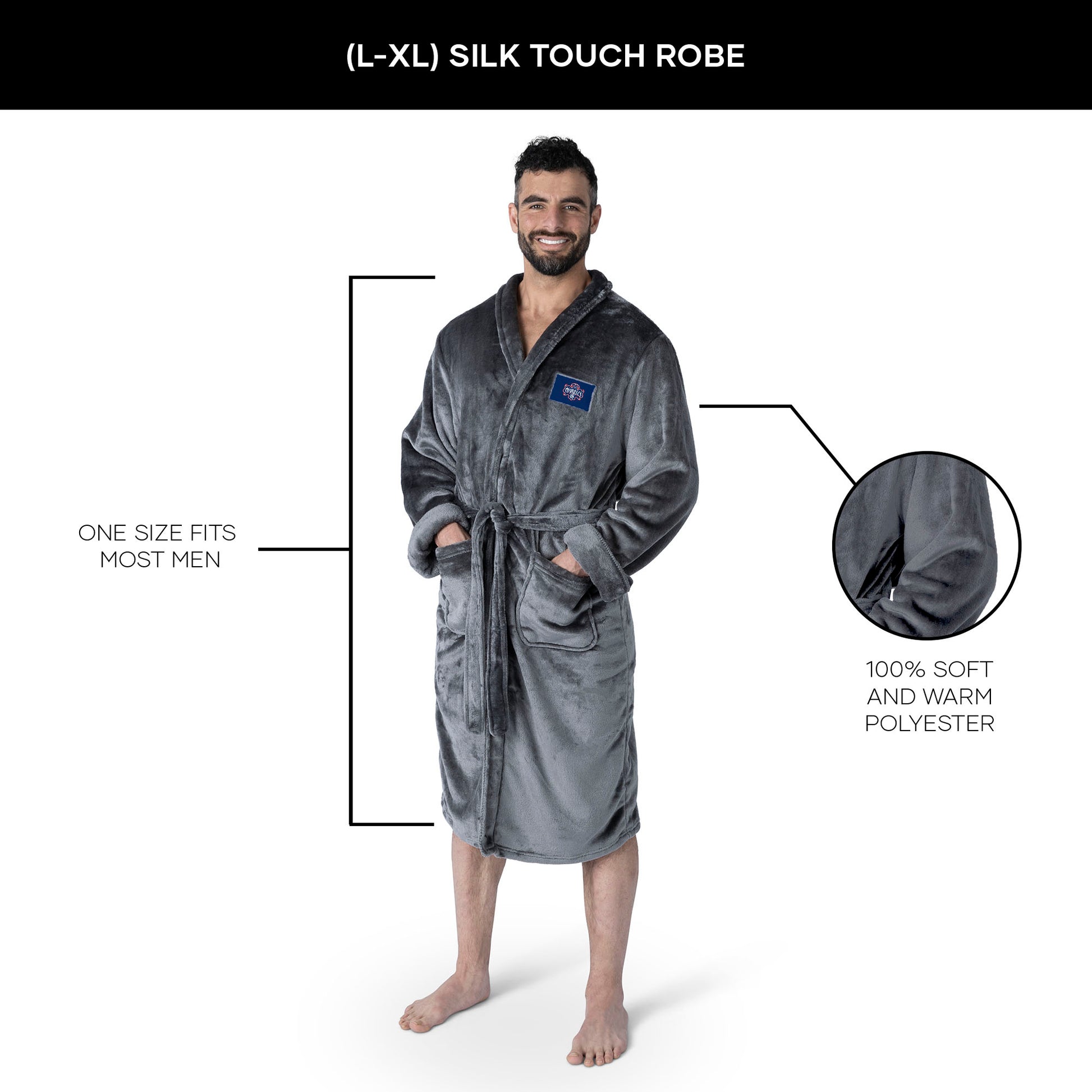 Washington Mystics silk touch Team Color men bathrobe