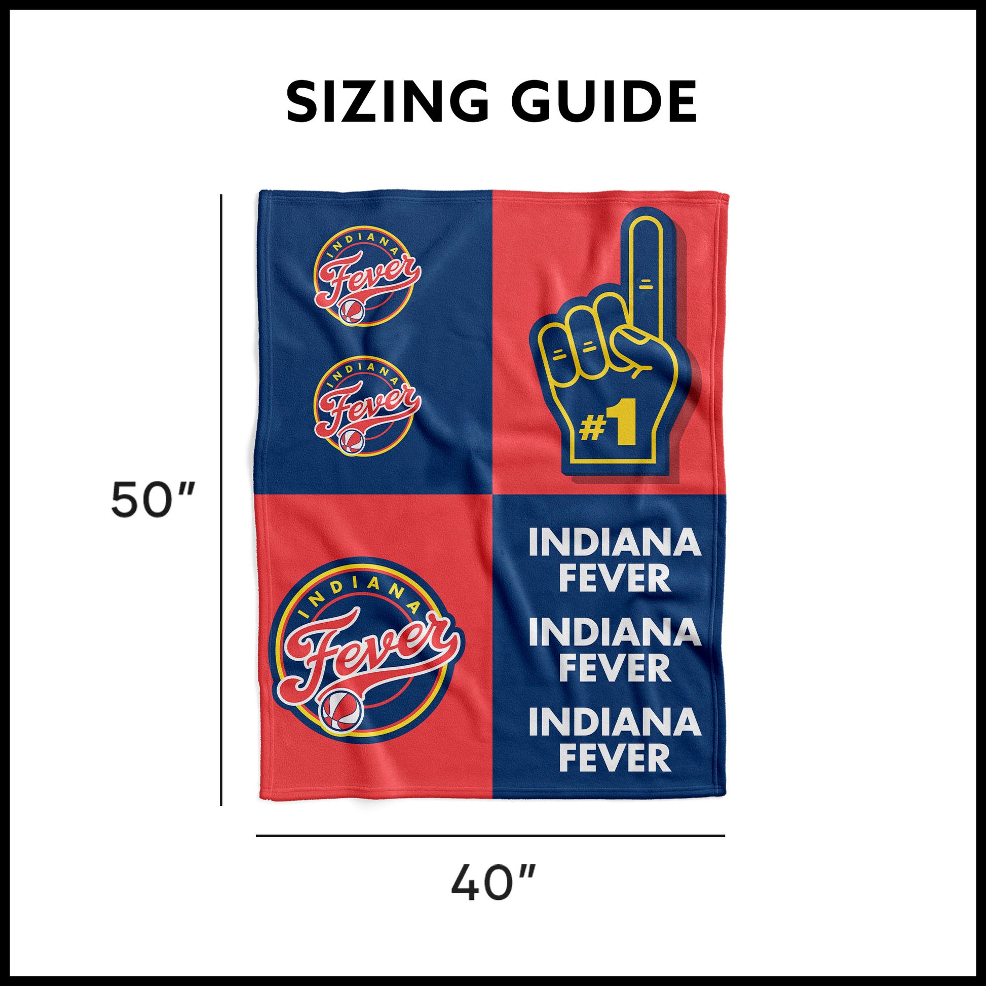 Indiana Fever Swaddle Blanket Dimensions