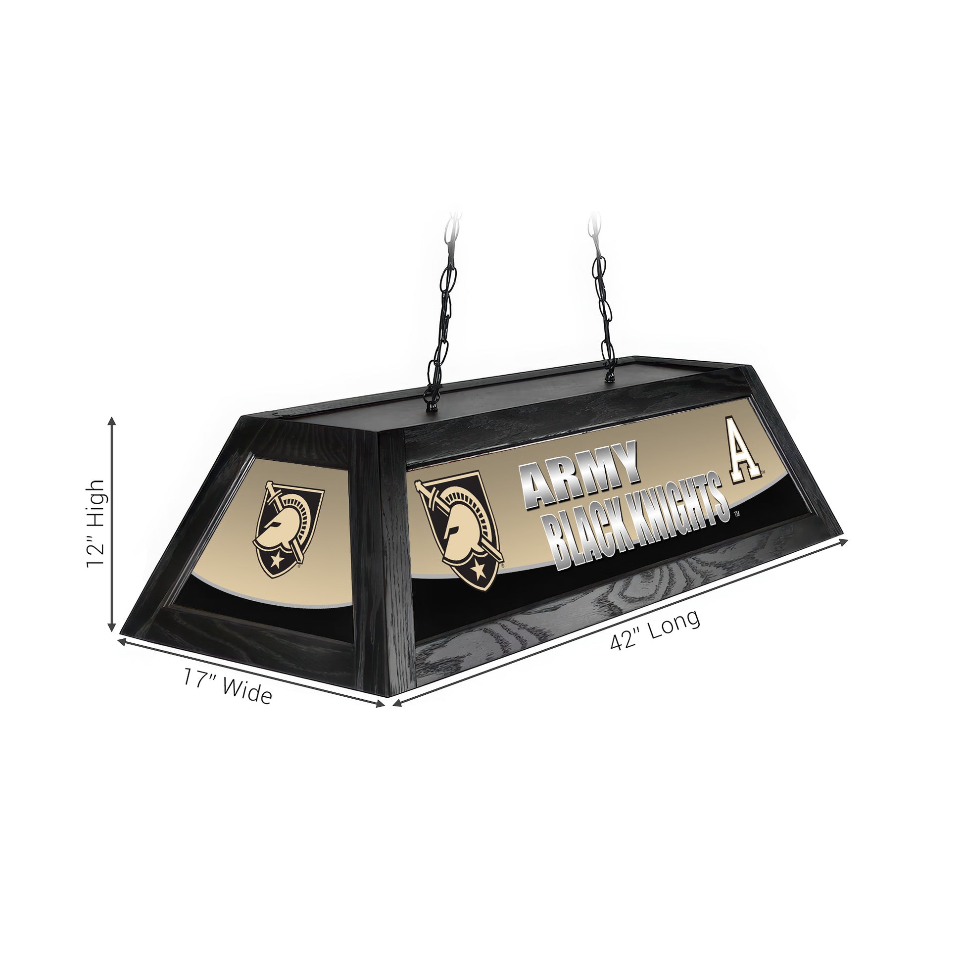 Official [Team Name] Pool Table Lamp Sizing Chart - 42 Inch Length Dimensions Diagram