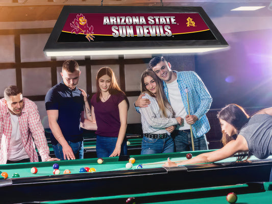 Official [Team Name] 42-Inch Billiard Light Installed Hanging Inside Game Room Man Cave