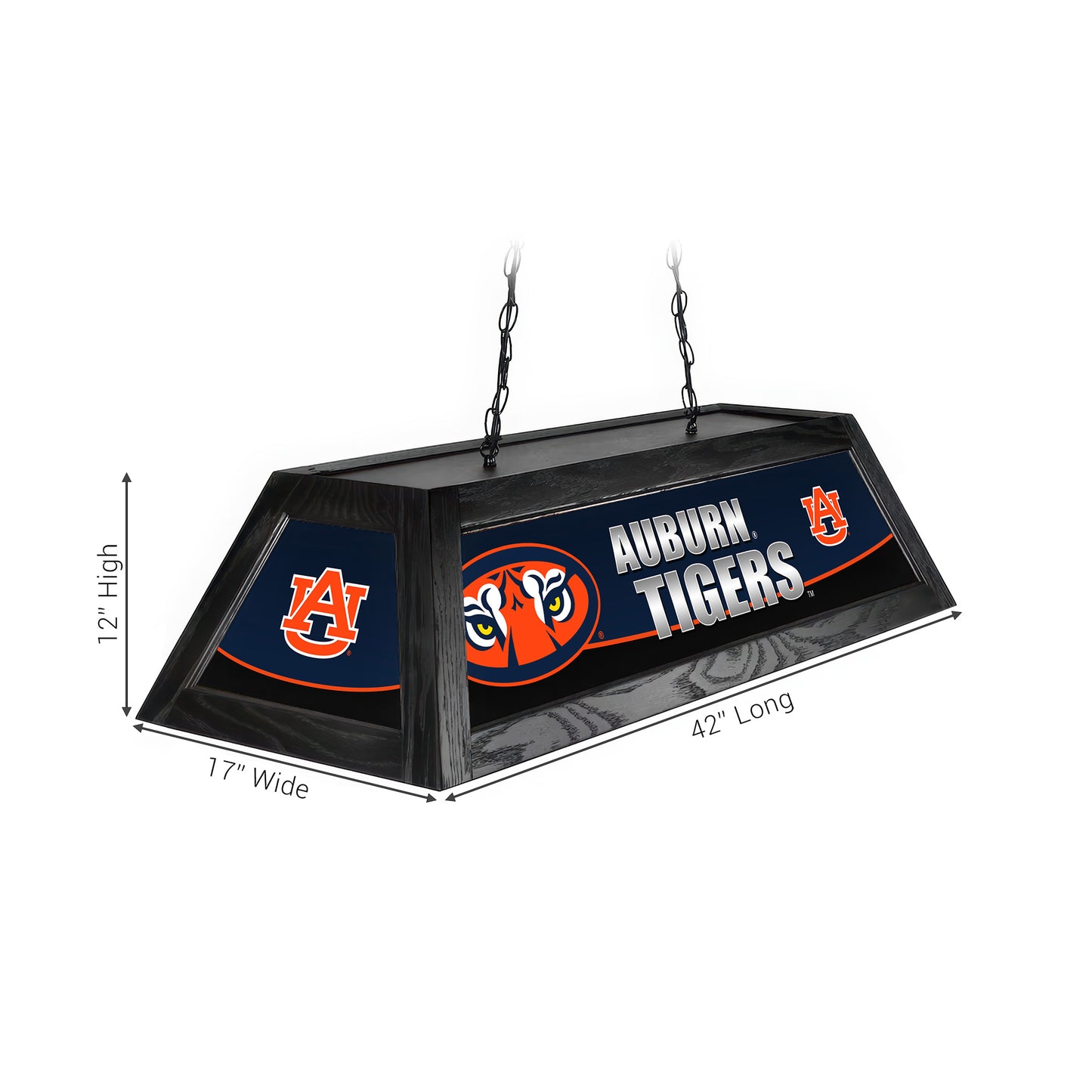 Official [Team Name] Pool Table Lamp Sizing Chart - 42 Inch Length Dimensions Diagram