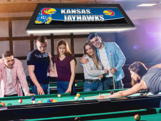 Official [Team Name] 42-Inch Billiard Light Installed Hanging Inside Game Room Man Cave
