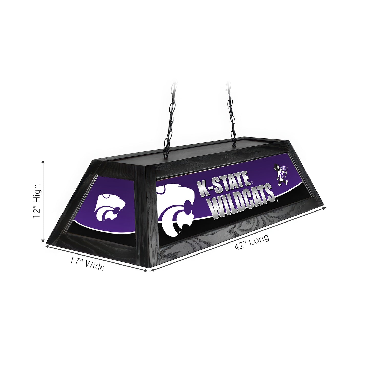 Official [Team Name] Pool Table Lamp Sizing Chart - 42 Inch Length Dimensions Diagram