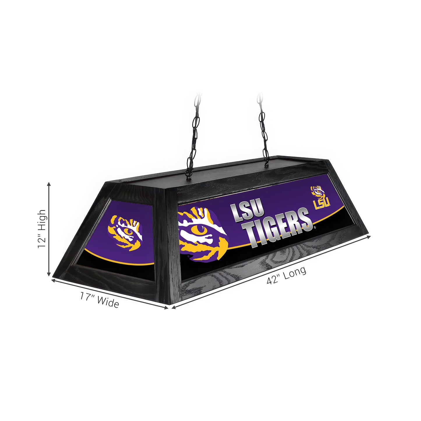 Official [Team Name] Pool Table Lamp Sizing Chart - 42 Inch Length Dimensions Diagram