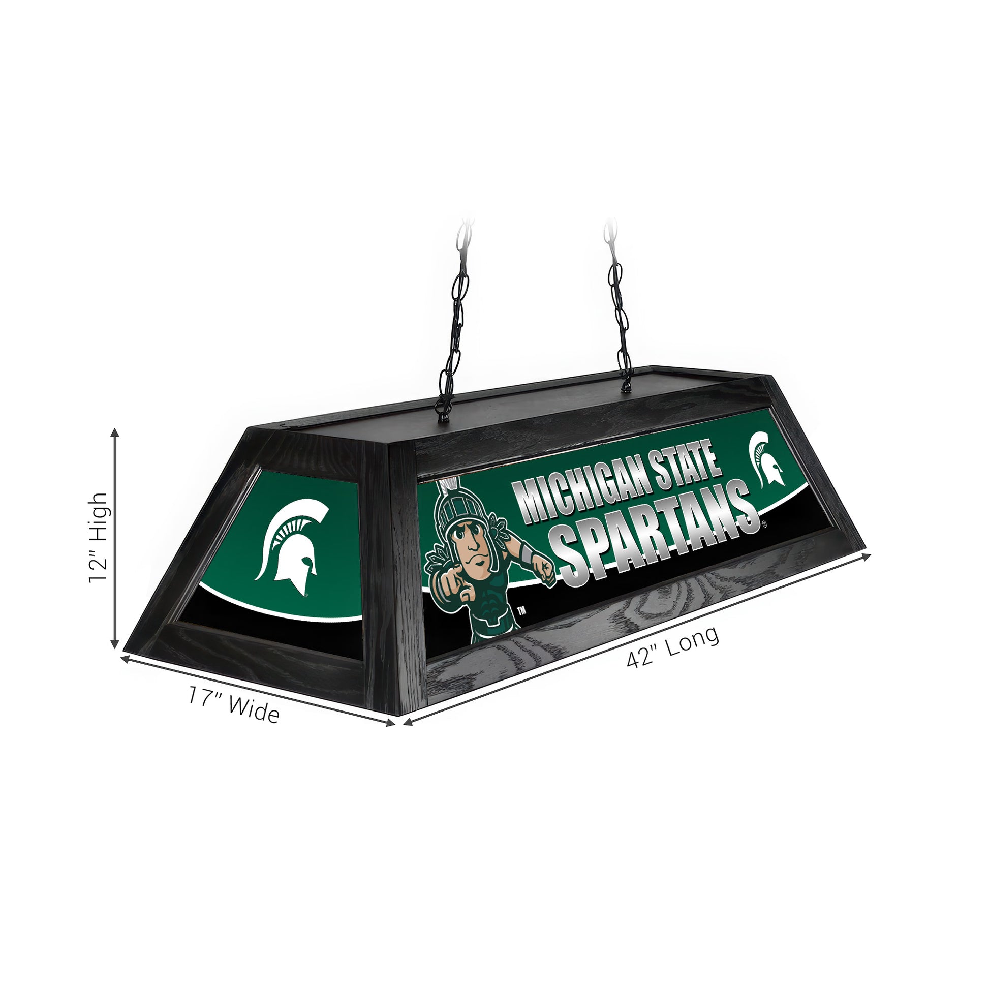 Official [Team Name] Pool Table Lamp Sizing Chart - 42 Inch Length Dimensions Diagram