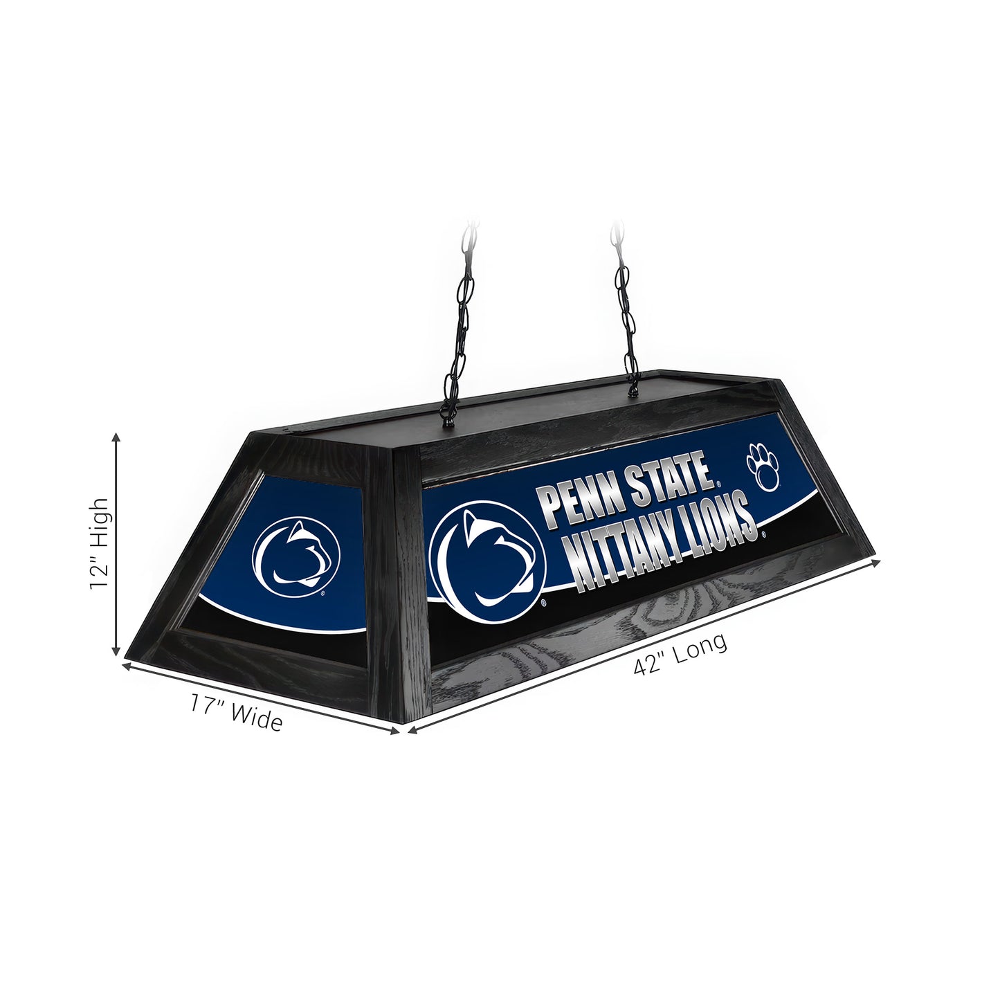 Official [Team Name] Pool Table Lamp Sizing Chart - 42 Inch Length Dimensions Diagram