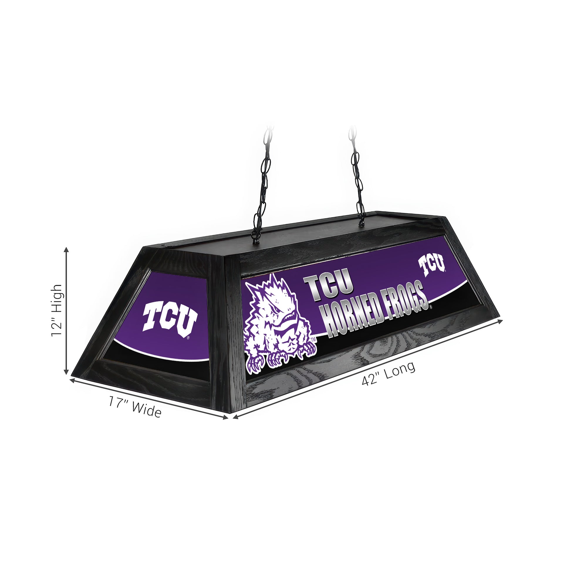 Official [Team Name] Pool Table Lamp Sizing Chart - 42 Inch Length Dimensions Diagram