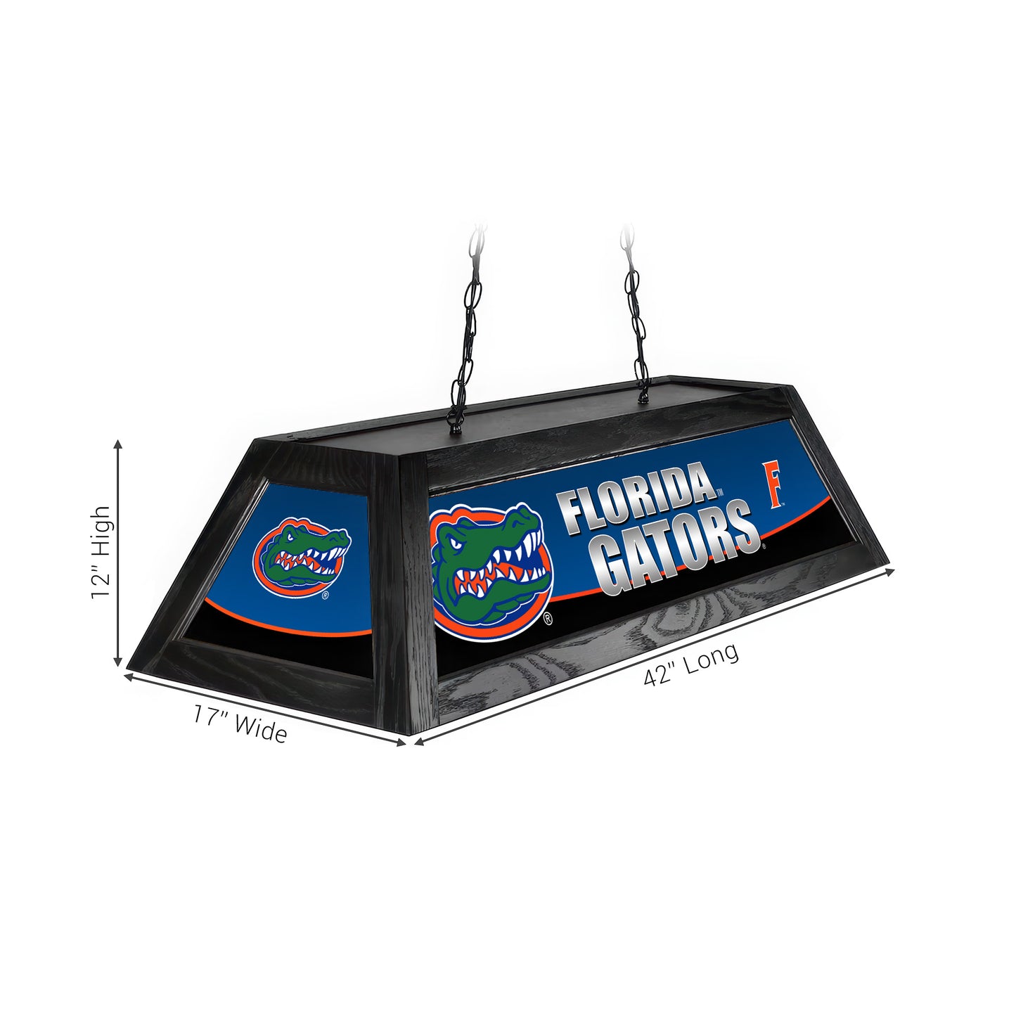 Official [Team Name] Pool Table Lamp Sizing Chart - 42 Inch Length Dimensions Diagram