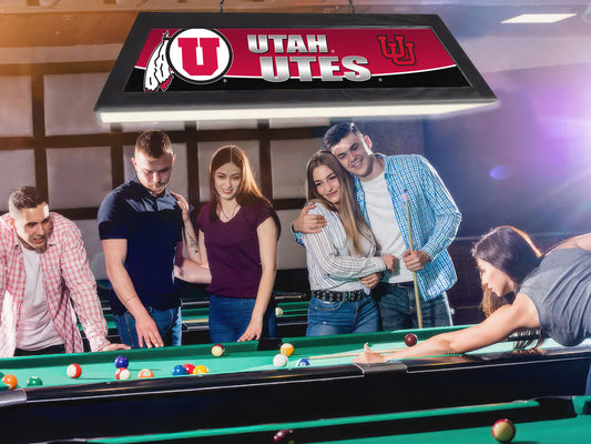 Official [Team Name] 42-Inch Billiard Light Installed Hanging Inside Game Room Man Cave