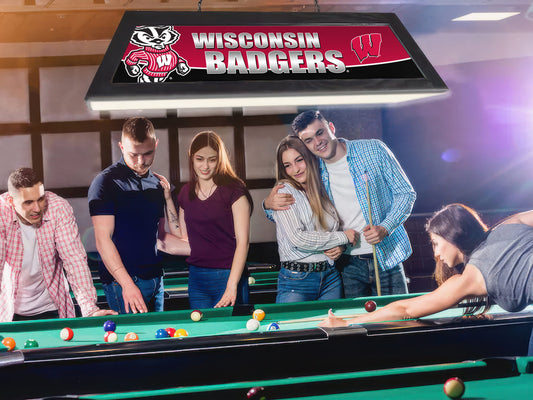 Official [Team Name] 42-Inch Billiard Light Installed Hanging Inside Game Room Man Cave