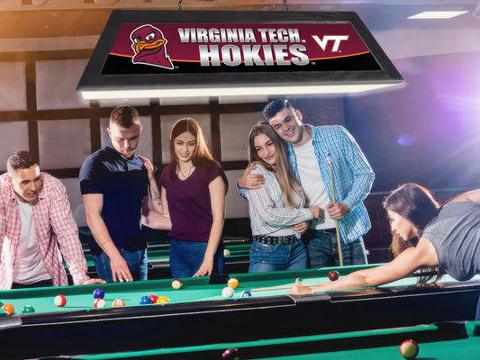 Official [Team Name] 42-Inch Billiard Light Installed Hanging Inside Game Room Man Cave