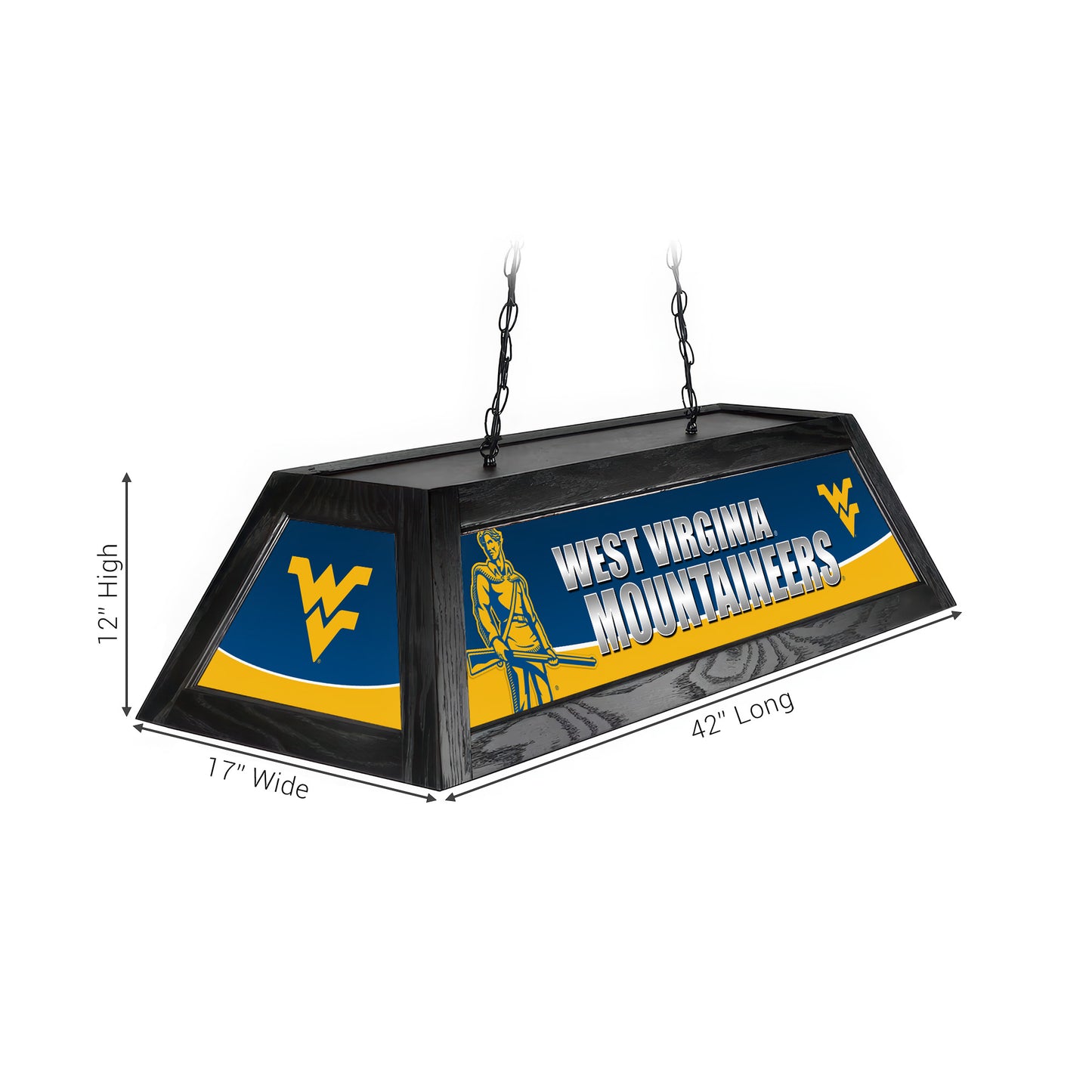 Official [Team Name] Pool Table Lamp Sizing Chart - 42 Inch Length Dimensions Diagram