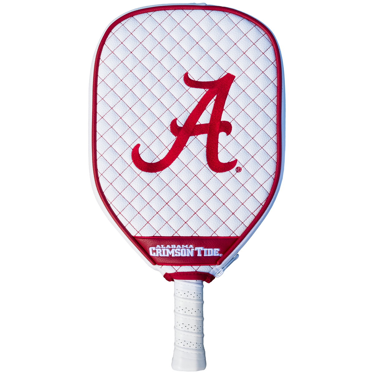 Alabama Crimson Tide White quilted pickleball paddle cover