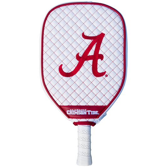 Alabama Crimson Tide White quilted pickleball paddle cover