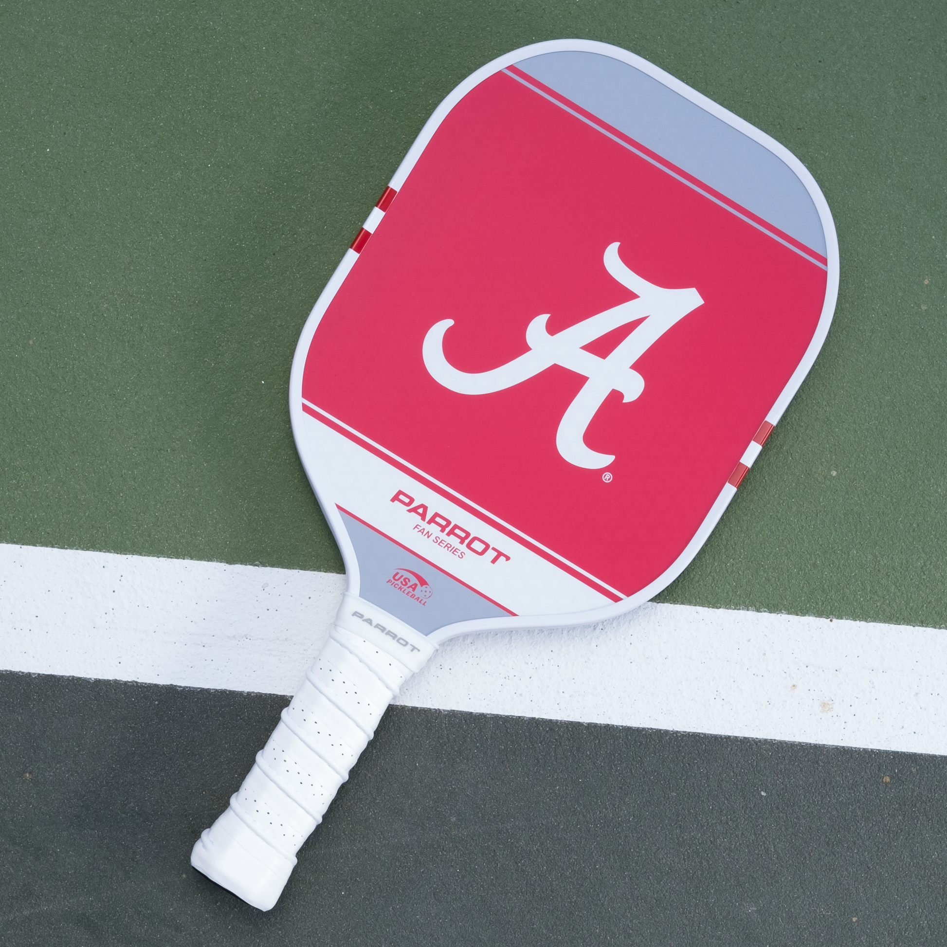 Alabama Crimson Tide Sport Plus pickleball paddle back view on the court